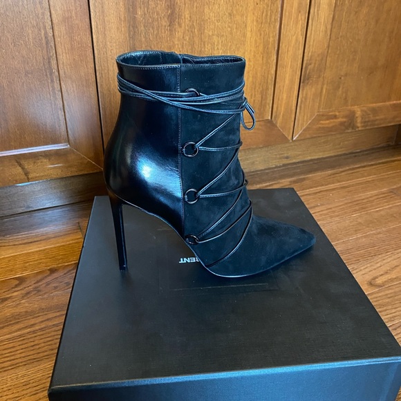 NWT Saint Laurent Kid Scamosciato Boots (Black) - Picture 7 of 9